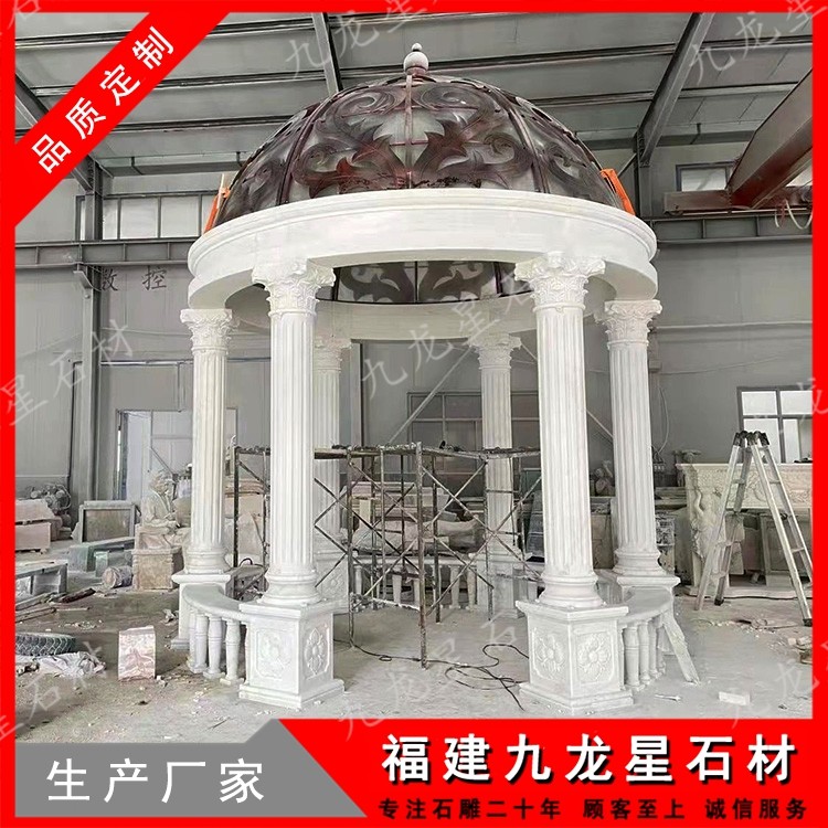 中式庭院石雕涼亭 花崗巖六角八角石亭 園林景觀(guān)石材亭子定做